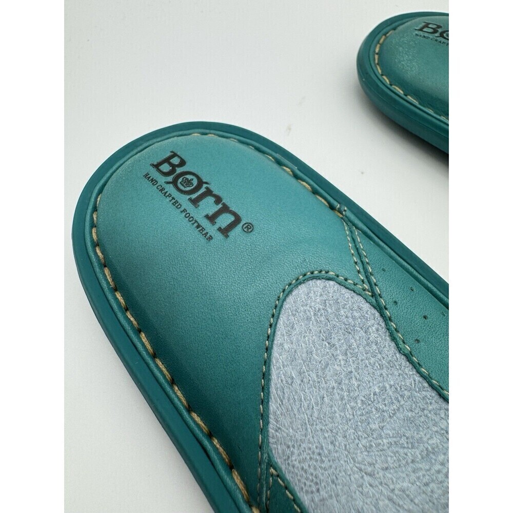 Womens 8 Born Blue Thong Flip Flops Sandals Leather Coconut Boho SIZE 9 - Picture 3 of 6